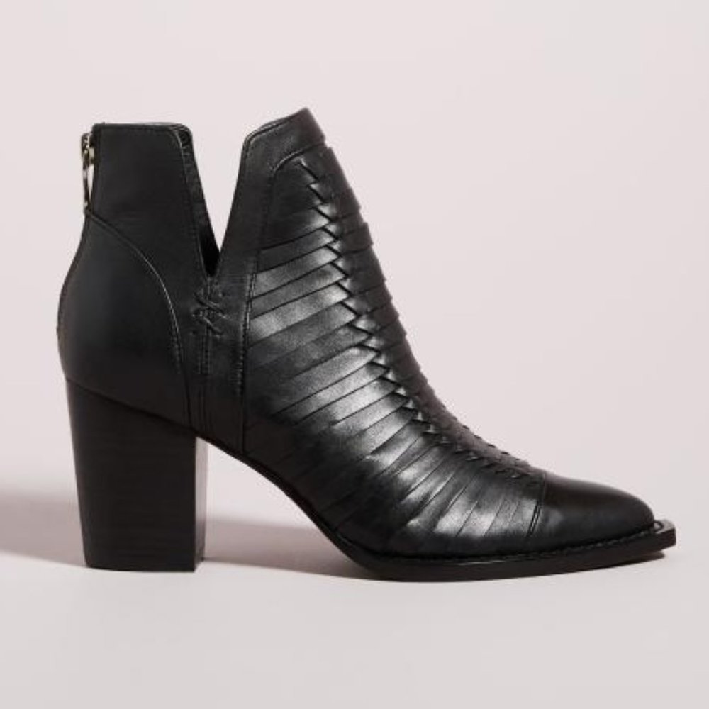 NIB Silent D Leanah Black Leather Booties - Size 39